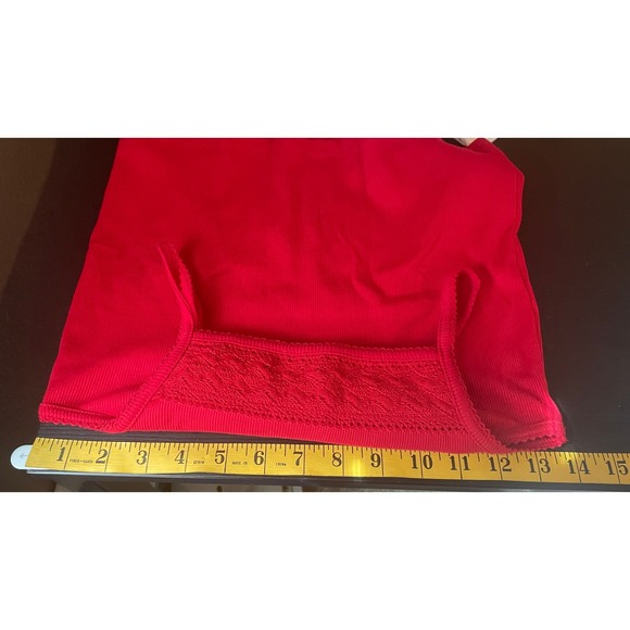 Womens Y2K Coquette Ribbed Lace Crochet Trim Camisole XS/S Red Tank Top Layer - Picture 6 of 8